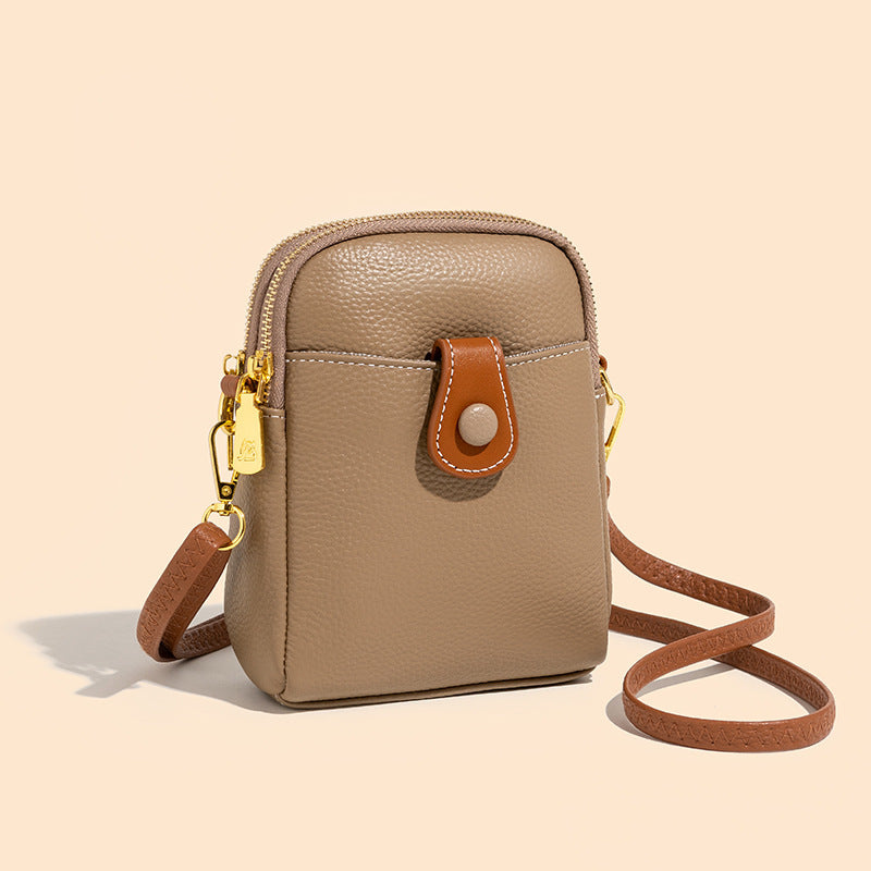 Damen Mini-Umhängetasche mit eleganter Lederstruktur und praktischen Fächern Nord Taschen