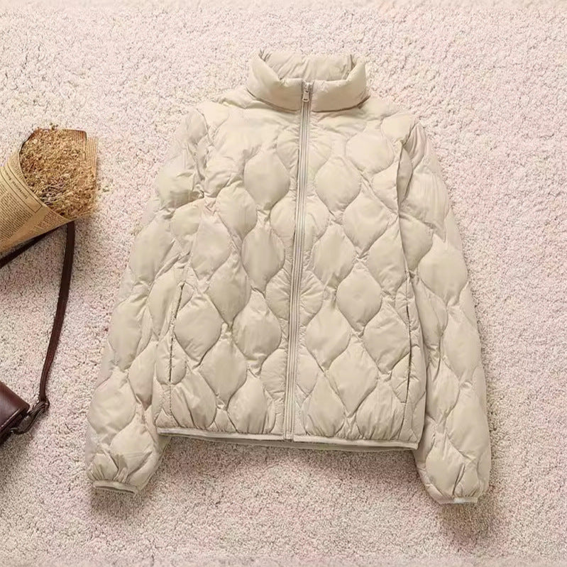 Damen leichte Stepp-Blousonjacke mit organischer Wellensteppung und Stehkragen Nord Taschen