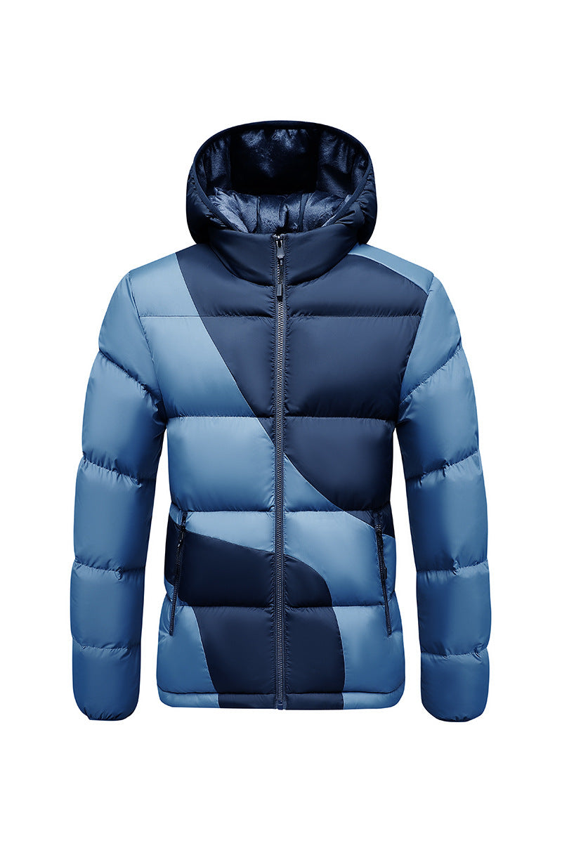 Herren Steppjacke mit Kapuze, auffälligem Colourblock-Muster und thermischer Isolierung Nord Taschen