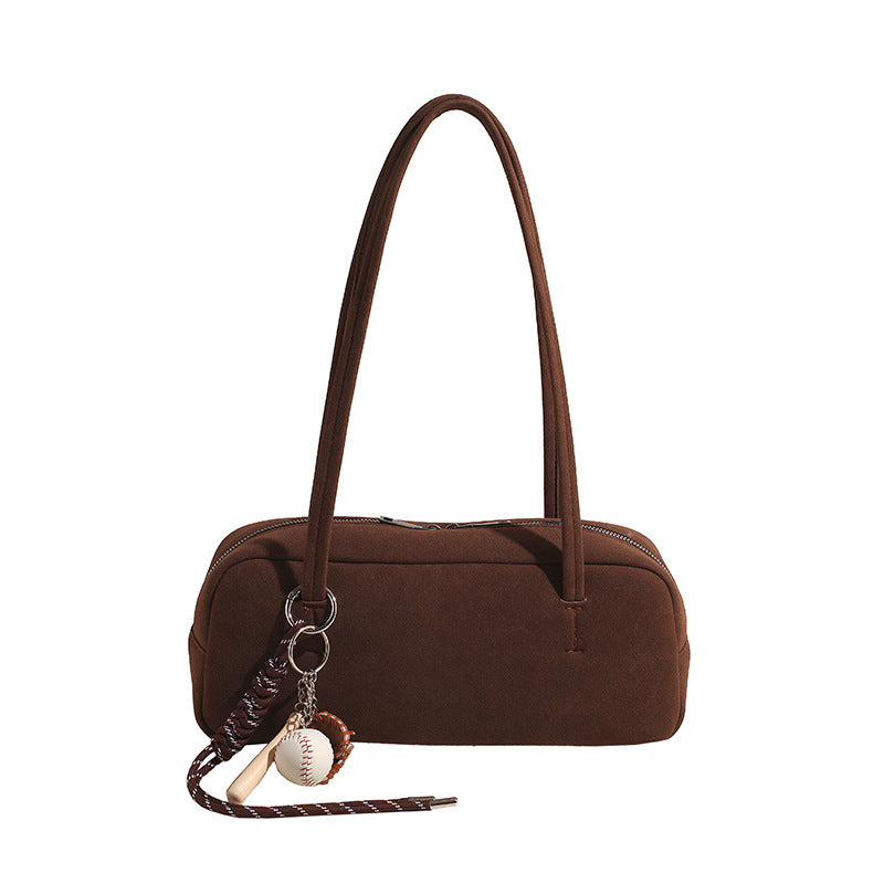 Damen modische Schultertasche mit verspieltem Anhänger Nord Taschen