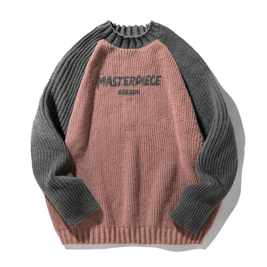 Unisex Oversize-Strickpullover mit Raglanärmeln, kontrastfarbenen Ärmeln und Rippstruktur Nord Taschen