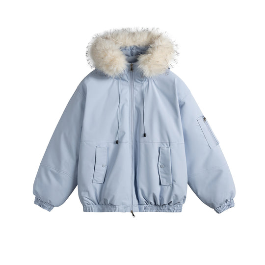 Damen Oversize-Parka im Bomberstil mit abnehmbarer Kunstfellkapuze Nord Taschen