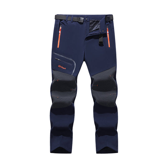 Herren Softshell-Outdoorhose mit verstärkten Kniepartien, Reißverschlusstaschen und elastischem Bund Nord Taschen