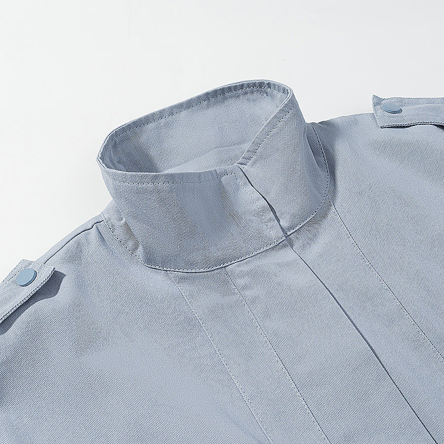Damen Utility-Jacke mit Kordelzug, Stehkragen und aufgesetzten Taschen Nord Taschen