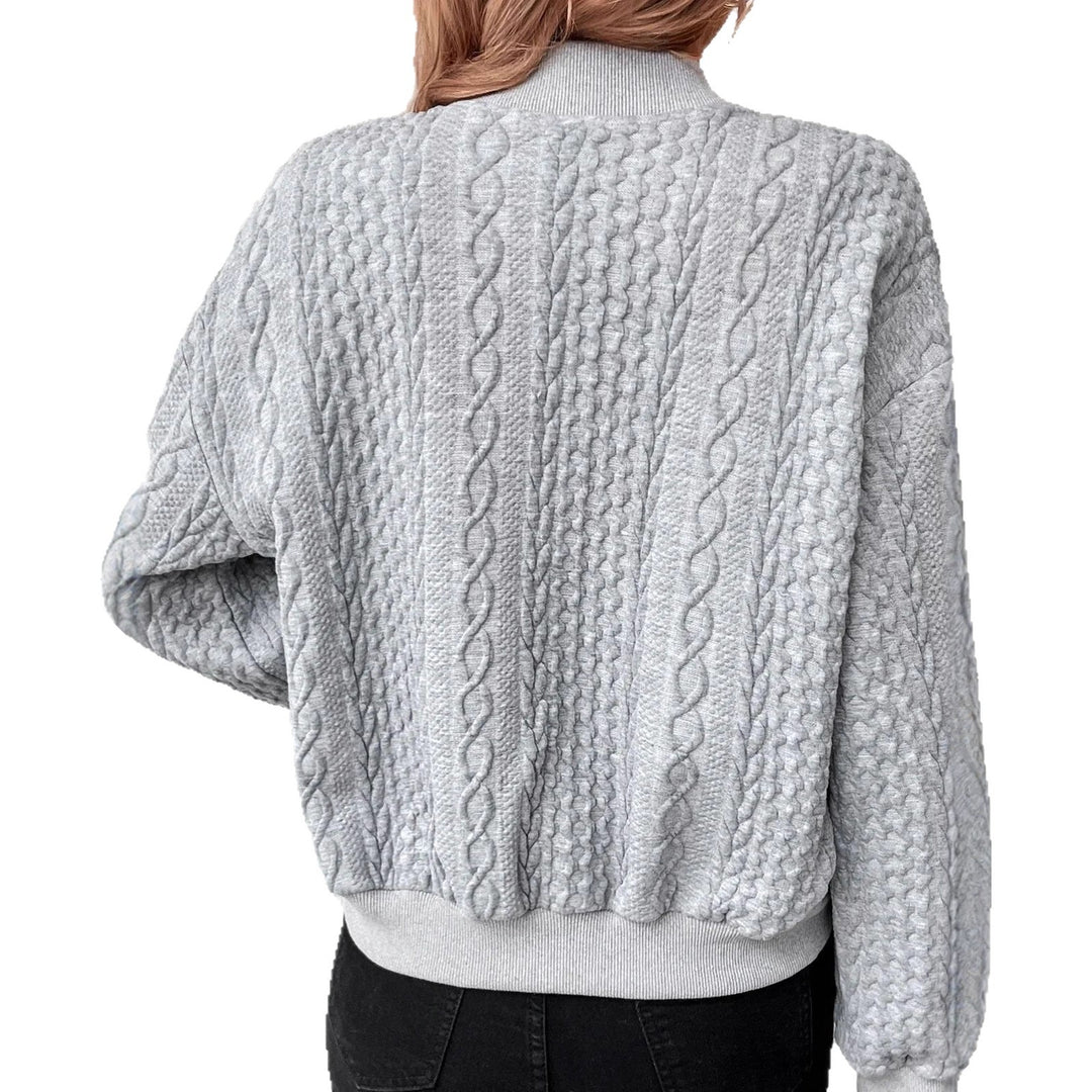 Damen Trendige Strickjacke mit Kabelmuster Nord Taschen