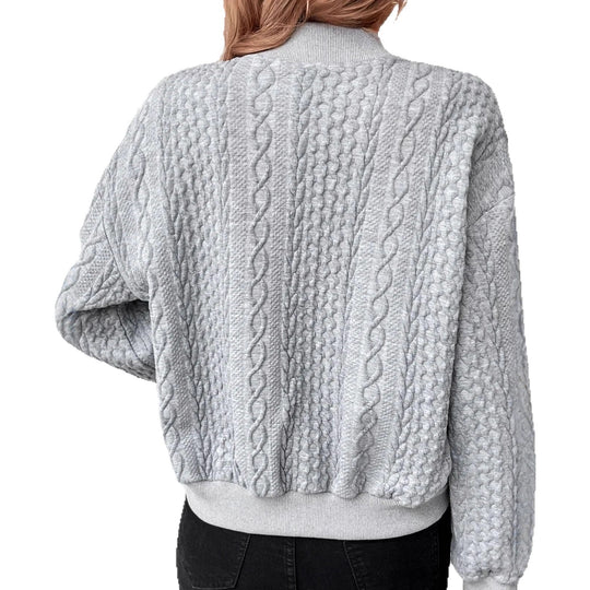 Damen Trendige Strickjacke mit Kabelmuster Nord Taschen