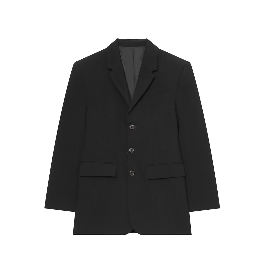 Damen Langer Blazer mit Reverskragen, tailliertem Schnitt und drei Knöpfen Nord Taschen