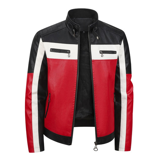 Herren Sportliche Kunstlederjacke mit Reißverschluss Nord Taschen