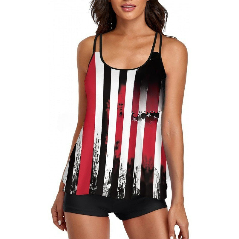 Damen Sportliches Tankini-Set mit bequemem Shorts und verstellbaren Trägern Nord Taschen