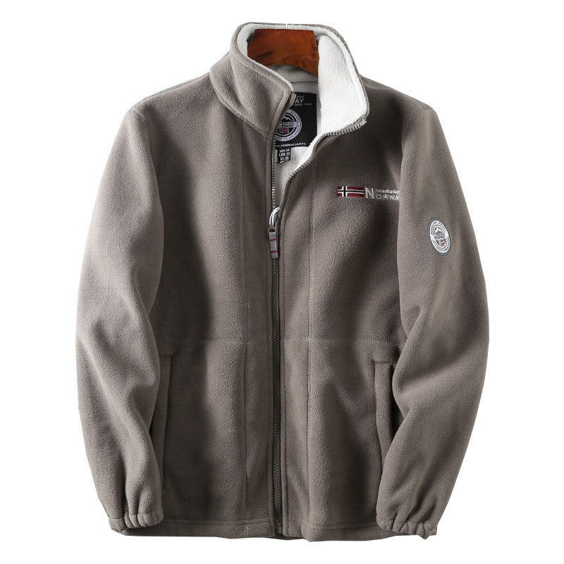Herren Fleecejacke mit Stehkragen, durchgehendem Reißverschluss und Teddy-Innenfutter Nord Taschen