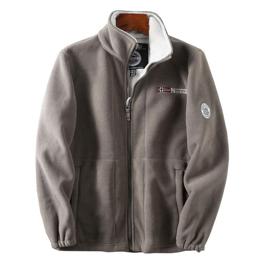 Herren Fleecejacke mit Stehkragen, durchgehendem Reißverschluss und Teddy-Innenfutter Nord Taschen