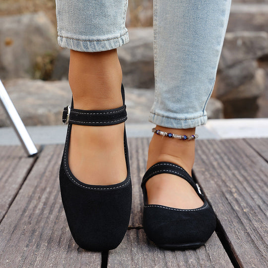 Damen Bequeme Ballerinas mit verstellbarem Riemchen