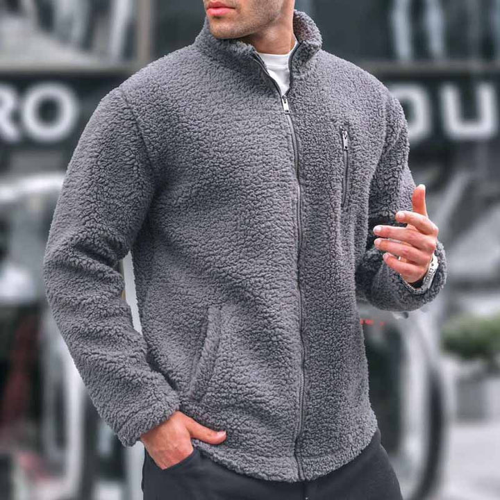 Herren kuschelige Fleecejacke mit praktischem Reißverschluss