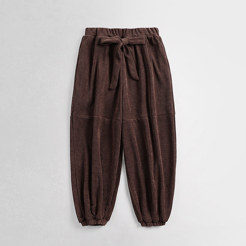 Damen Ripp-Joggerhose mit Tunnelzug hohem Bund und elastischen Bündchen Nord Taschen