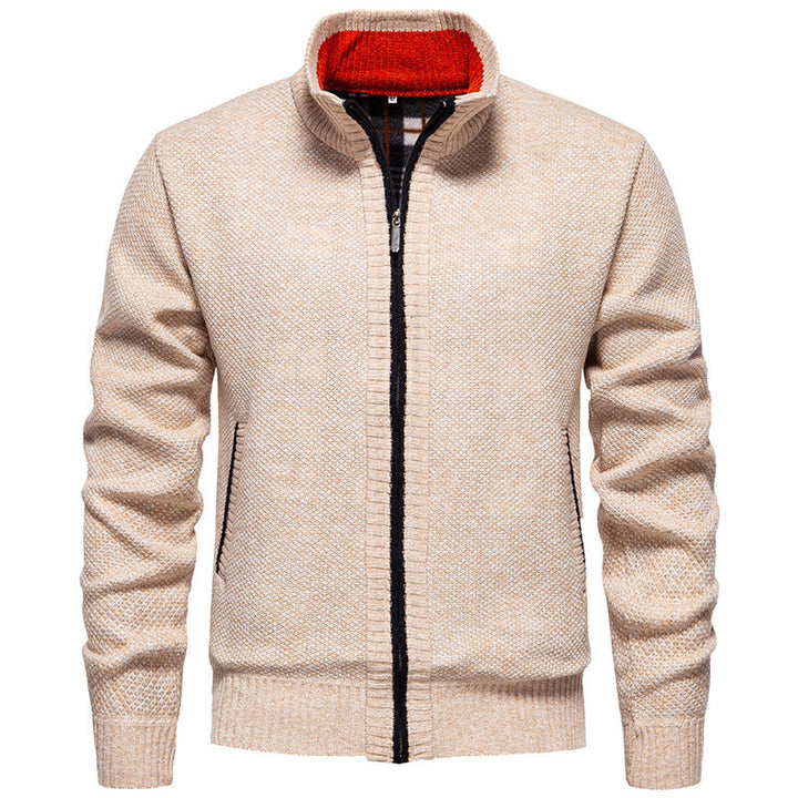 Herren Strickjacke mit hohem Kragen und praktischem Reißverschluss Nord Taschen