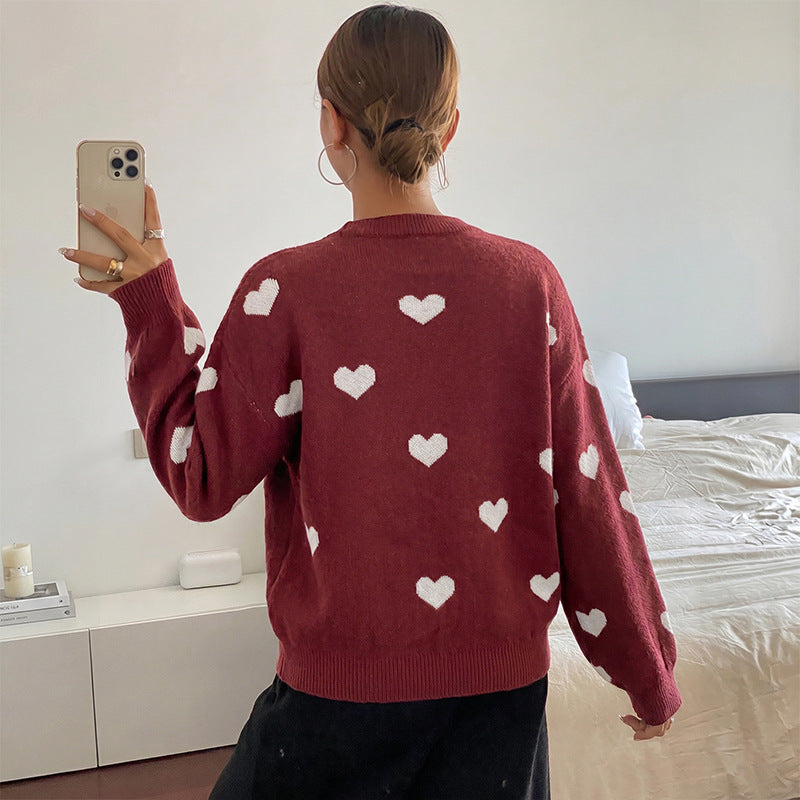 Damen Pullover mit Herzdesign Nord Taschen