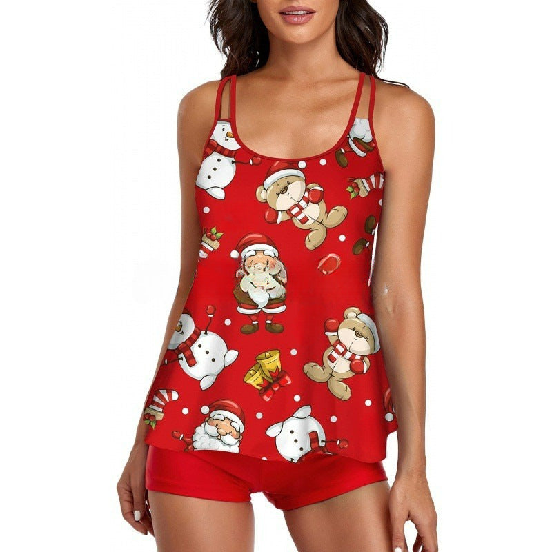 Damen Sportliches Tankini-Set mit bequemem Shorts und verstellbaren Trägern Nord Taschen