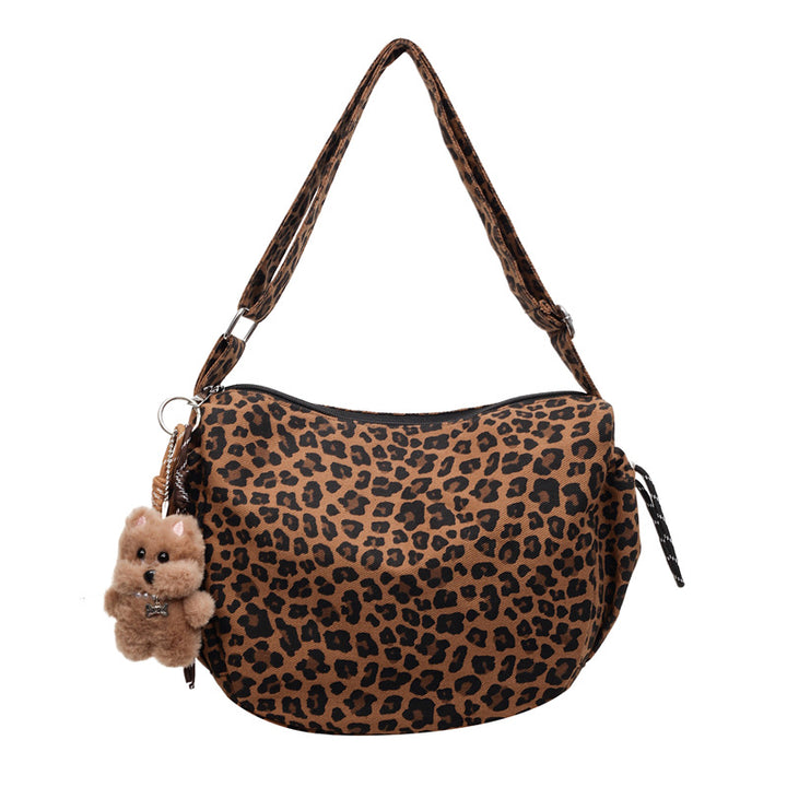 Damen praktische Schultertasche mit Leopardenmuster Nord Taschen