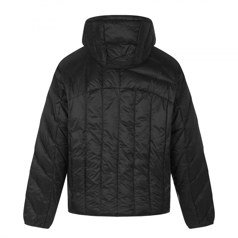 Unisex Kurz geschnittene gesteppte Kapuzenjacke mit diagonaler Steppung und elastischem Saum Nord Taschen