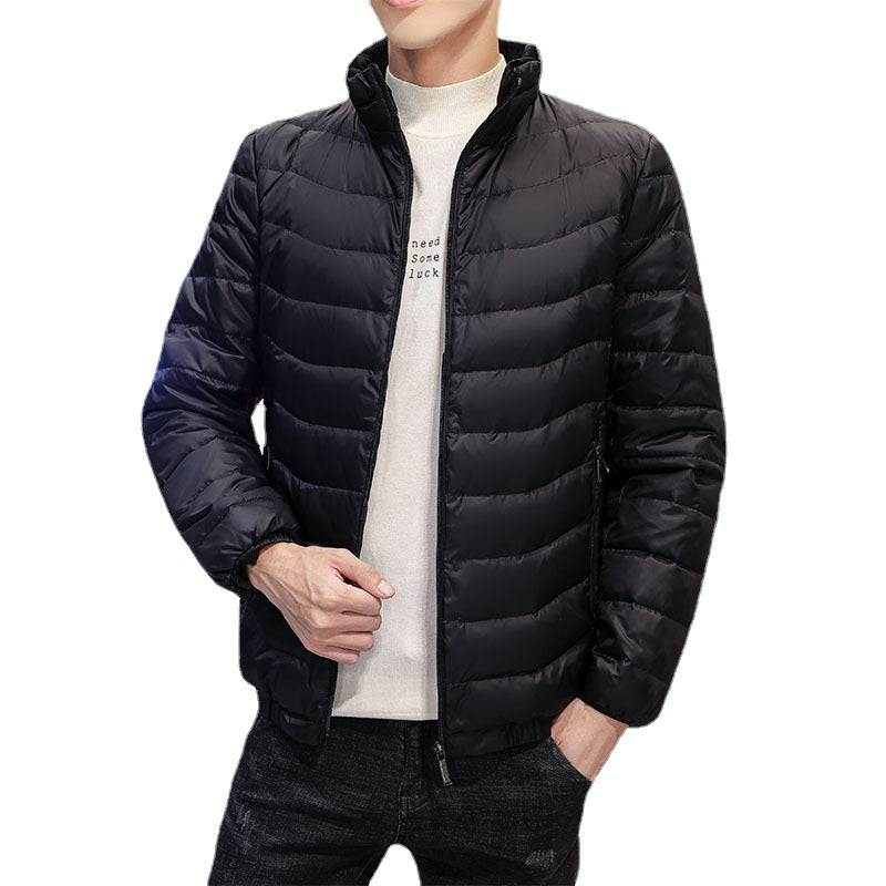Herren Leichte gesteppte Daunenoptik-Jacke mit Stehkragen Nord Taschen