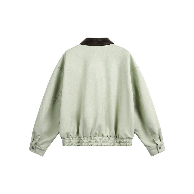 Unisex Kurz geschnittene Boxy-Blousonjacke mit Cordkragen und elastischem Bund Nord Taschen