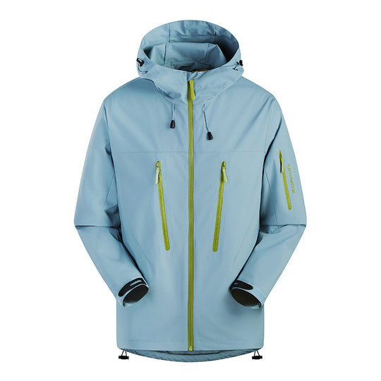 Herren Dreilagige atmungsaktive Hardshell-Outdoorjacke mit Kapuze und verschweißten Nähten Nord Taschen