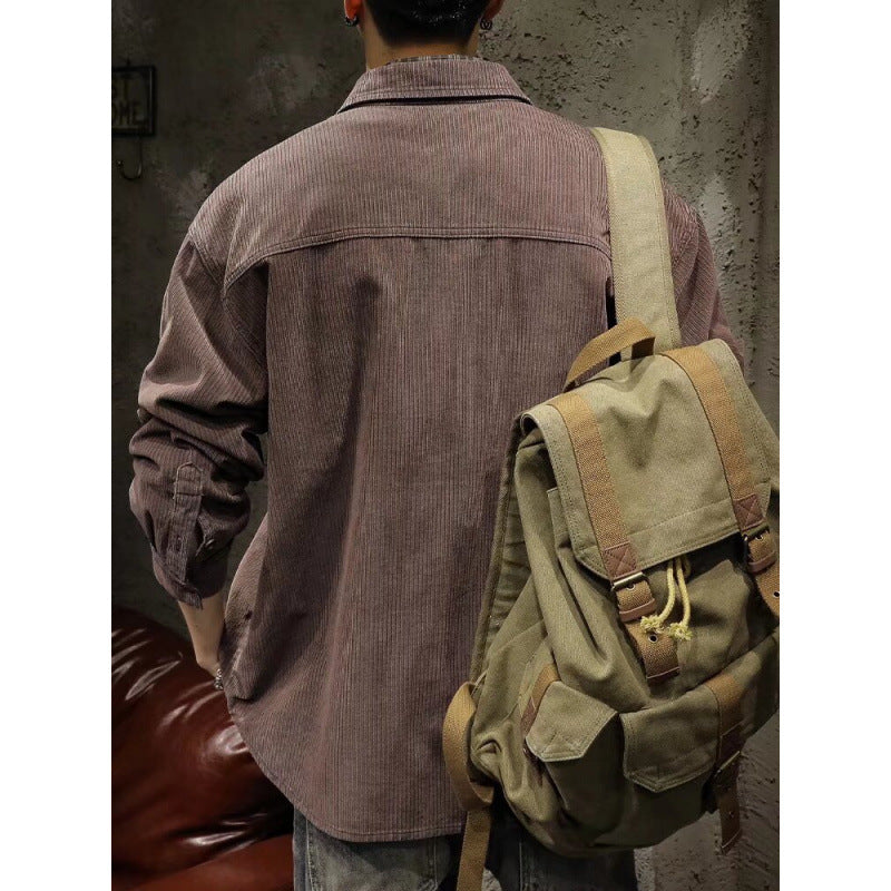 Herren Cord-Überhemdjacke mit aufgesetzten Brusttaschen und entspanntem Oversize-Schnitt Nord Taschen