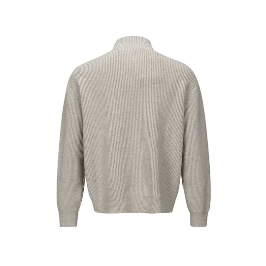 Unisex Kurzer gerippter Strickzipper mit hohem Stehkragen und schlankem Bund Nord Taschen