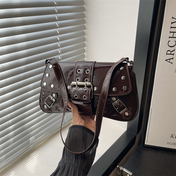Damen edle Schultertasche mit trendigem Schnallenverschluss Nord Taschen