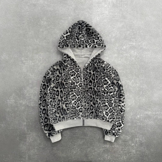Unisex Kapuzen-Sweatjacke mit Kunstfellfutter, verkürztem Schnitt und Kreuz-Reißverschluss Nord Taschen