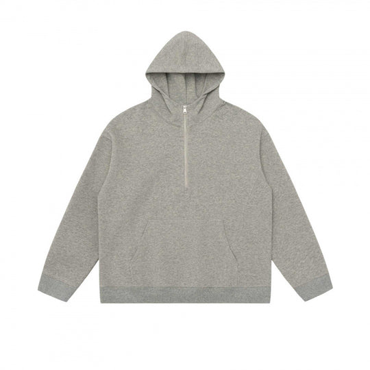Unisex Kapuzen-Halbzip-Sweatshirt mit Kängurutasche und Rippbündchen Nord Taschen