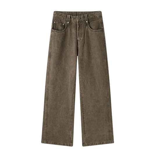 Damen Weite High-Waist-Hose aus Baumwolltwill mit markanter Seitennaht und klassischem Taschen‑Schnitt Nord Taschen