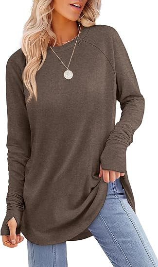 Damen lässiger Langarmshirt mit modernem Schnitt