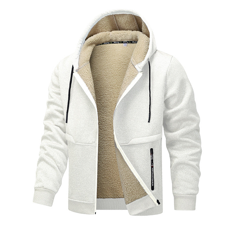 Herren Sherpa‑gefütterte Zip‑Hoodiejacke im Urban‑Casual‑Stil mit Teddyfleece‑Innenfutter Nord Taschen