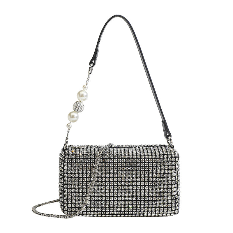 Damen Glamouröse Clutch mit funkelnden Strassverzierungen Nord Taschen