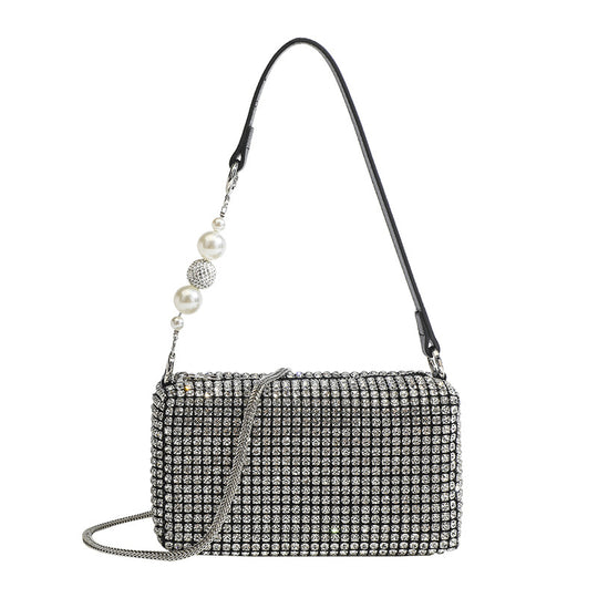 Damen Glamouröse Clutch mit funkelnden Strassverzierungen Nord Taschen