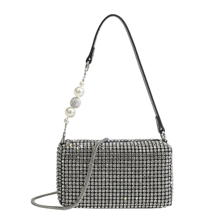 Damen Glamouröse Clutch mit funkelnden Strassverzierungen Nord Taschen