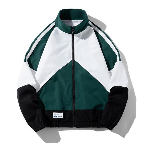 Herren Leichte Windbreaker-Trackjacke im geometrischen Colorblock mit Mesh‑Futter, Stehkragen & Reißverschluss Nord Taschen