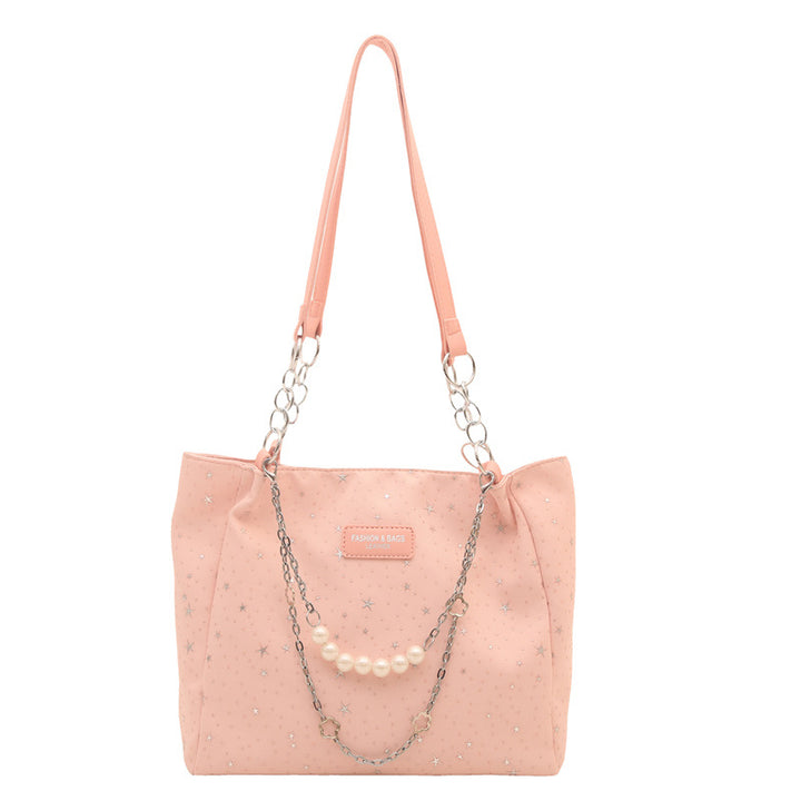 Damen bequeme Schultertasche mit dekorativem Kettendetail Nord Taschen