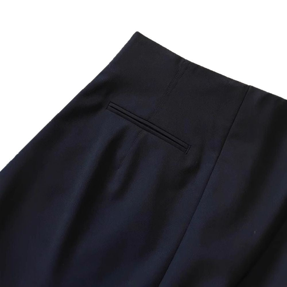 Damen Hochtaillierte weite Palazzo-Culotte mit Bügelfalte und Eingrifftaschen Nord Taschen