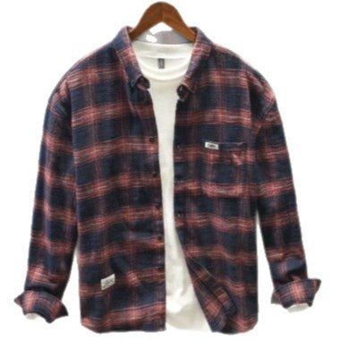 Herren Legeres Karo-Flanell-Overshirt aus weichem Baumwollmix mit Brusttasche Nord Taschen