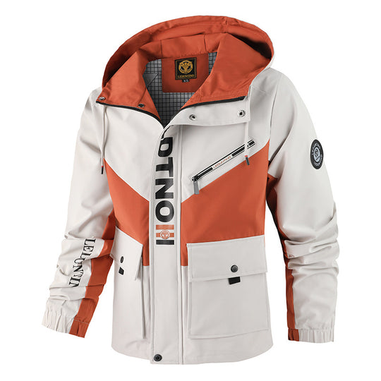 Herren  funktionale Kapuzenjacke im Urban-Outdoor-Stil mit Windschutz, Brustreißverschluss und großzügigen Klappentaschen Nord Taschen