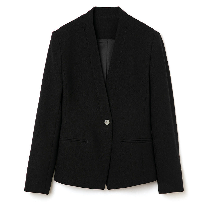Damen Figurbetonter Ein-Knopf-Blazer mit minimalistischer V-Front und Einschubtaschen Nord Taschen