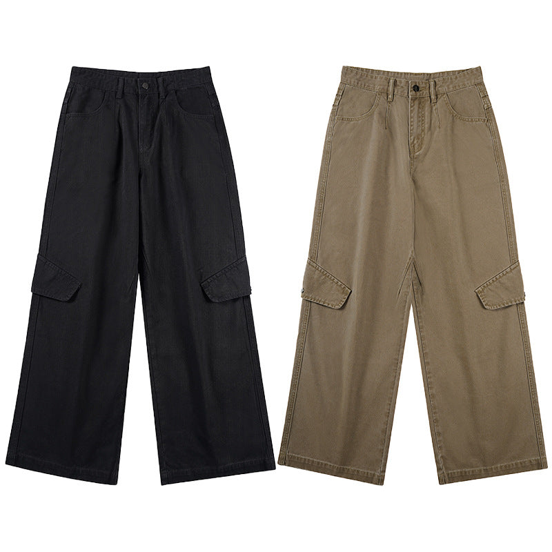Damen Bodentiefe Utility-Palazzo-Hose aus schwerem Twill mit seitlichen Pattentaschen Nord Taschen