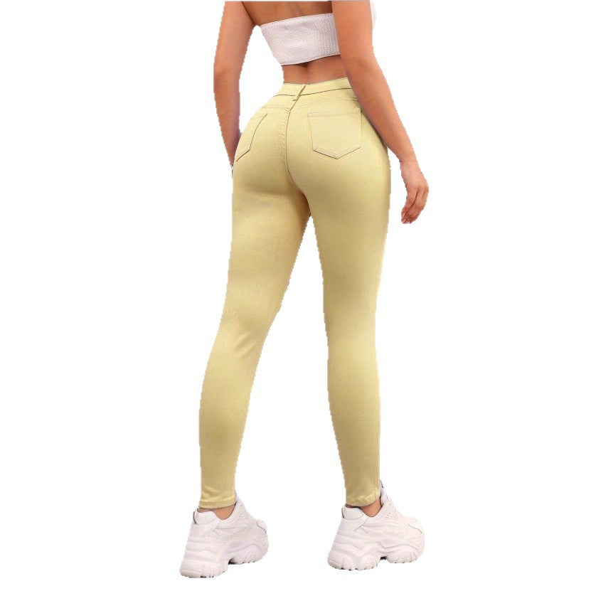 Damen Thermo-Skinny-Jeans mit Fleecefutter und hoher Taille Nord Taschen