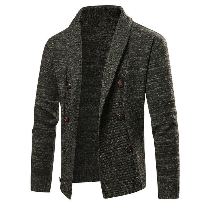 Herren Strickjacke mit Schalkragen und doppelter Knopfleiste Nord Taschen