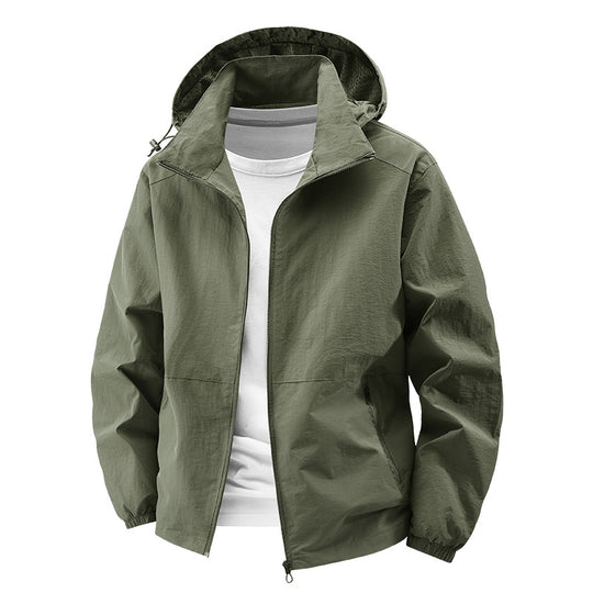 Herren Leichte Outdoor-Jacke mit verstellbarem Kapuzenkragen Nord Taschen