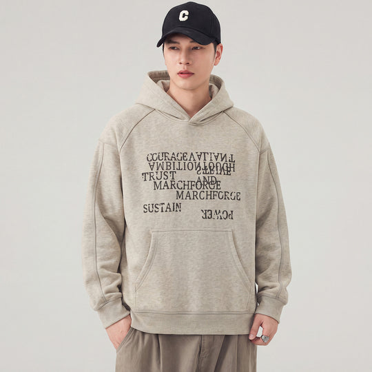 Herren Oversize Kapuzenpullover mit Statement-Print und Kängurutasche Nord Taschen