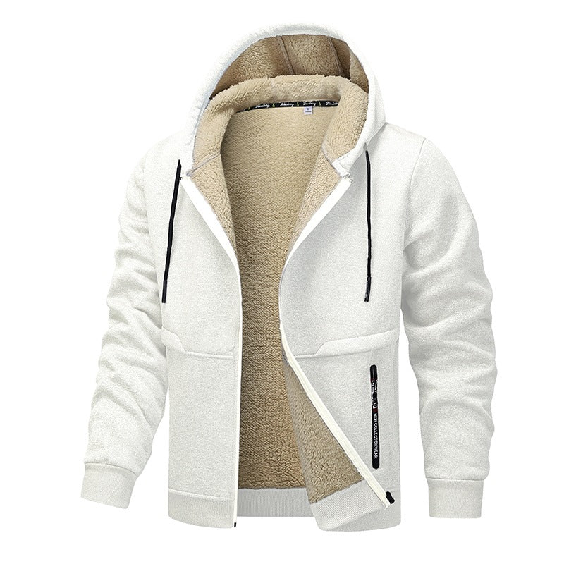 Herren Gefütterte Kapuzenjacke mit Teddyfutter, durchgehendem Reißverschluss und Eingriffstaschen Nord Taschen
