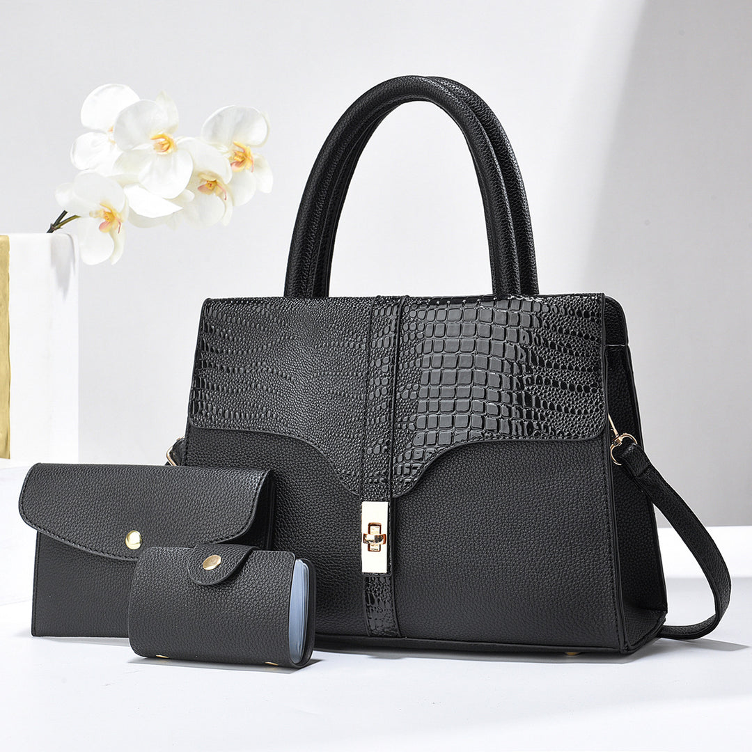 Damen strukturierte Handtasche mit abnehmbarem Zubehör Nord Taschen